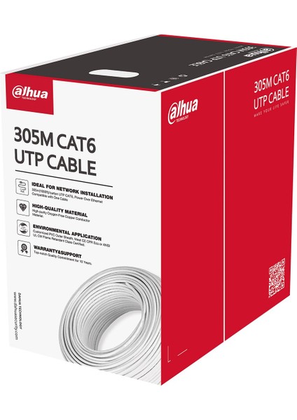 Dahua PFM920I-6UN-C 305M Cat6 Utp 0.53 Ofc+Pvc+Flame Retard Kablo