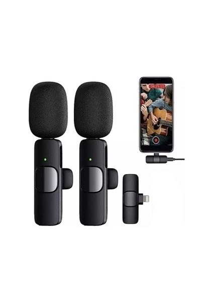 Daytona K9L2 Kablosuz Lightning 2'li Yaka Mikrofon
