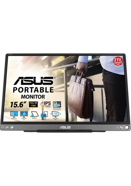 Asus 15.6" Zenscreen MB16ACE 75Hz 5ms (Type-C) Full Hd IPS Taşınabilir Monitör