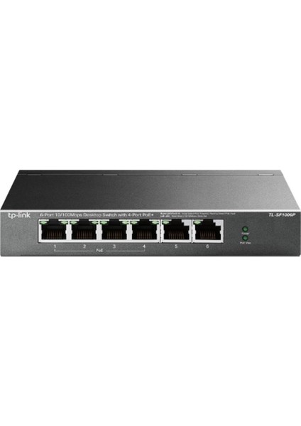 Tp-Link TL-SF1006P 5 Port 4 Port Poe+ 10-100 Mbps 2 Port Uplink Switch Çelik Kasa