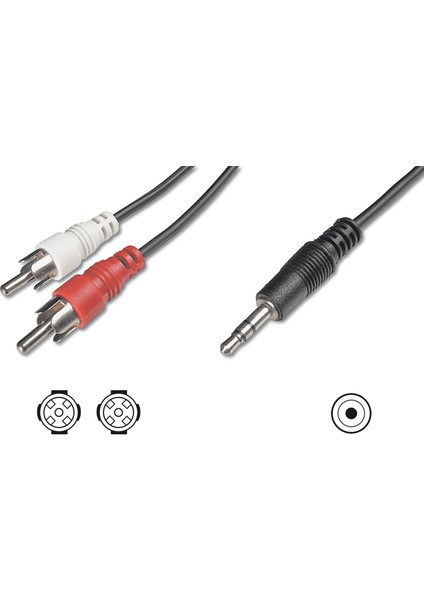Dıgıtus AK-510300-015-S 1,5m Audıo Kablo.3,5e<=>2r