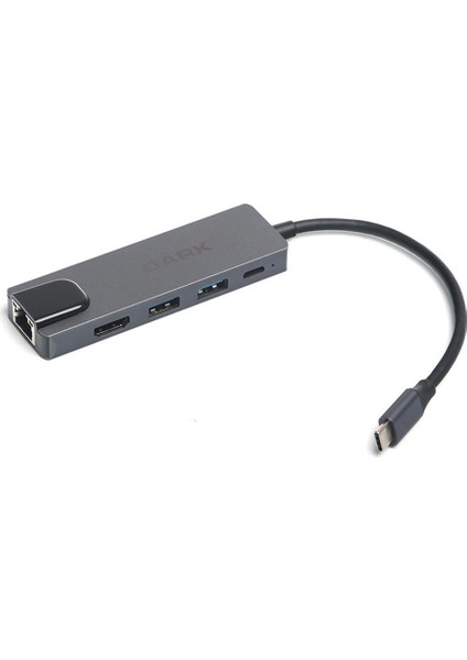 Dark DK-AC-U31X46 5i 1 Arada USB 3.1 Type-C To Ethernet - HDMI - USB 65W Port Çoklayıcı Hub