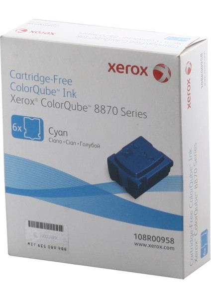 Xerox 108R00958 Phaser 8870-8880 Genuine Solid Ink Cyan Mavi 6 Stick