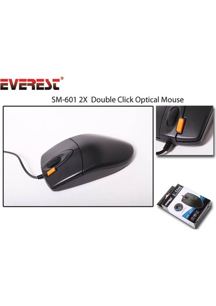 Everest SM-601U Siyah USB Optıcal Mouse 800 Dpı 3 Buton 1.4 mt Kablo Uzunluğu