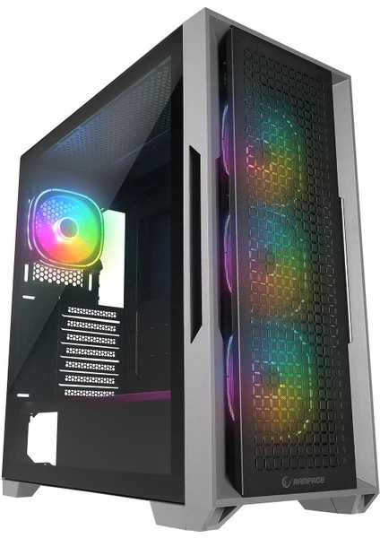 Rampage Radıant V1 Temperli Cam+Mesh Sıyah 4xargb Fan+Hub E-Atx Exclusıve Gamıng Kasa