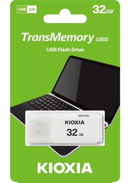 32GB Usb2.0 Kıoxıa Beyaz USB Bellek LU202W032GG4