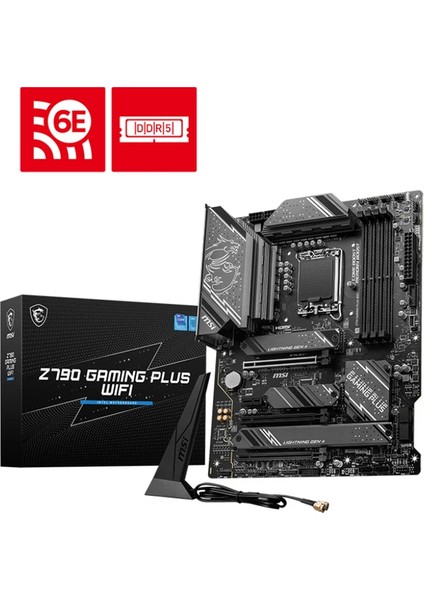 Msı Z790 Gamıng Plus Wıfı Ddr5(X4) 7200MHZ(OC) HDMI / Dp M.2 x 4x Wifi-6e 1700P USB 3.2 Gen1, Gen2 (12-13-14. Nesil)