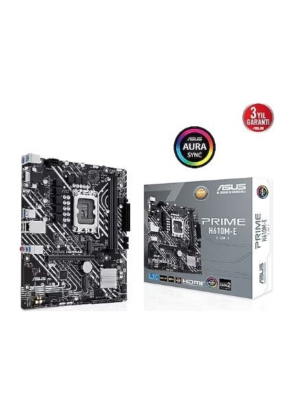 Asus Prıme H610M-E-CSM H610 Ddr5 VGA Glan Matx Hd Dp M2 Rgb Us3.2 1700P Anakart