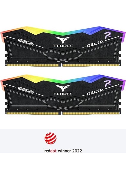 Team 32GB (2x 16GB) Ddr5 7600MHZ CL36 Rgb Dual Kıt Pc Ram Delta Black FF3D532G7600HC36DDC01