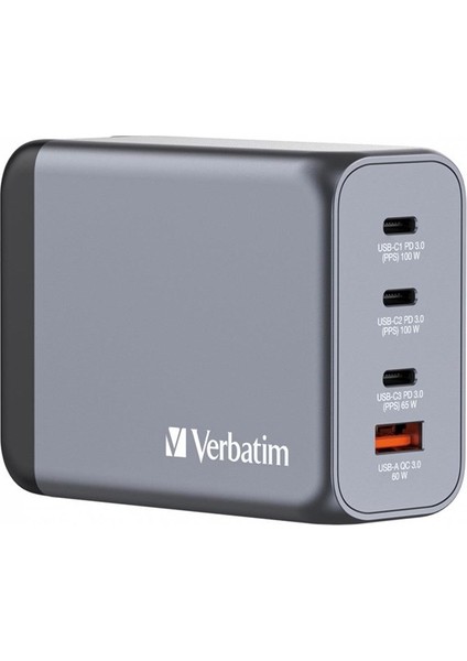 Verbatım GNC-200 200W 4-Bağlantı Noktalı Gan Duvar Şarj Cihazı