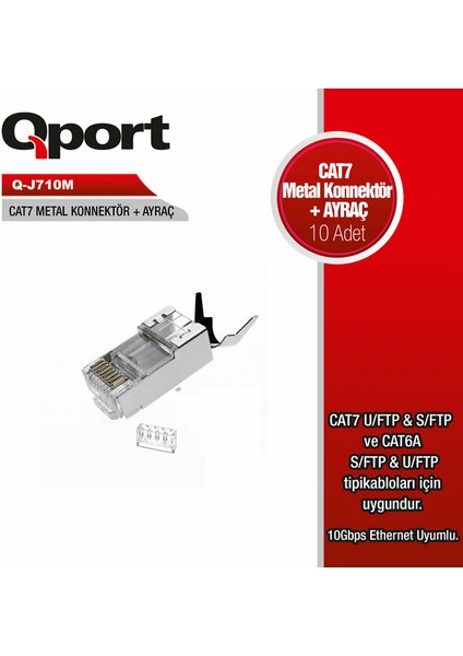 Qport Q-J710M Cat7 Konnektör [ayraç] (10' Lu Paket)