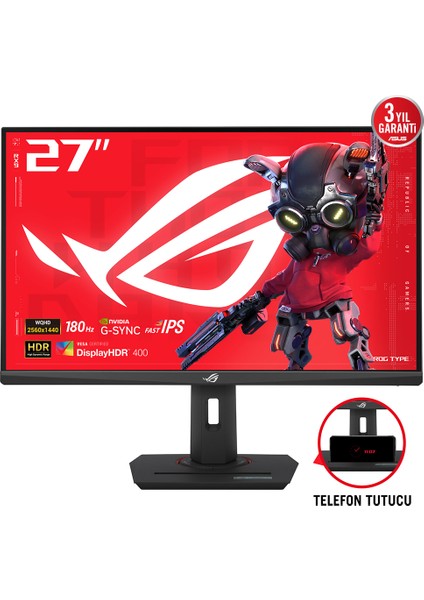 Asus Rog Strıx XG27ACS 27" 1ms 180Hz Qhd 2560X1440 Dp/hdmı/type-C Vesa Pıvot IPS LED Gamıng Monıtor