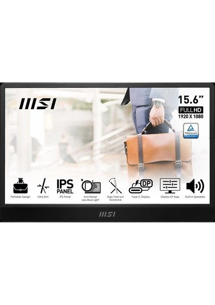 Msı 15.6" IPS Pro MP161 E2U 4ms 60HZ Type-C Taşınabilir Monitör