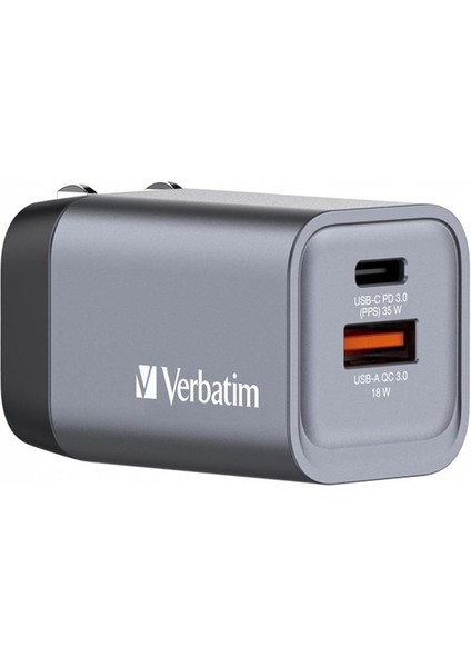 Verbatım Gnc-35 32200 35W 2-Bağlantı Noktalı Gan Duvar Şarj Cihazı