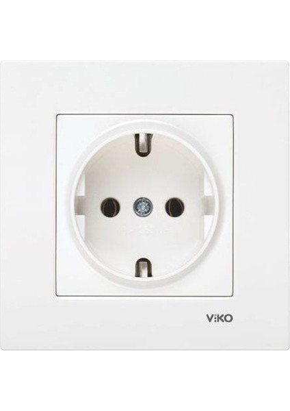Karre Beyaz Topraklı Priz (3 Adet)
