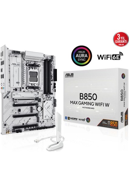 Asus B850 Max Gamıng Wıfı W 4xddr5 Hdmı+Dp 3xm.2 Am5 Anakart