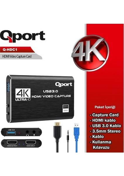 Qport Q-Hdc1 USB To HDMI Capture Kart