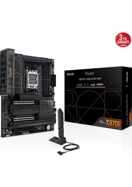 Asus Proart X870E-CREATOR Wıfı Am5 Ddr5 8000(OC) 2xusb4 4xm2 HDMI Wıfı7 Bt 2xlan