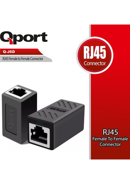 Qport Q-J6D Cat6 RJ45 Dişi Ara Konnektör