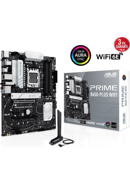 Asus Prıme B650-PLUS Wıfı Am5 Ddr5 Ses+2.5glan HDMI Dp 2xm2 Usb3.2 Atx