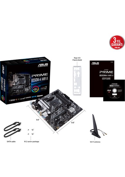Asus Prıme B550M-A Wıfı Iı B550 Ddr4 VGA Glan Matx DVI HDMI Usb3 Wıfı6 M2 Am4 Amd Anakart
