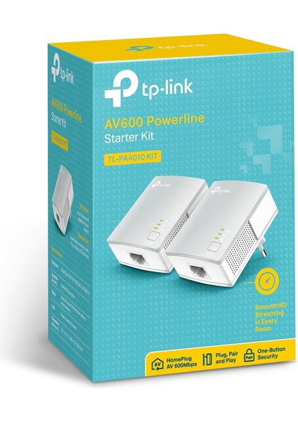 Tp-Link TL-PA4010 Kıt AV600 600 Mbps Powerline Starter Kit ( Powerline Adaptör )