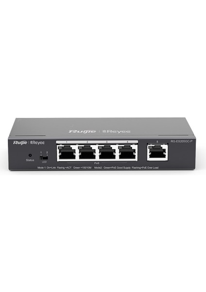 Ruıjıe Reyee RG-ES205GC-P 4ge 54W Poe+,1ge Uplink L2 Yönetilebilir Switch