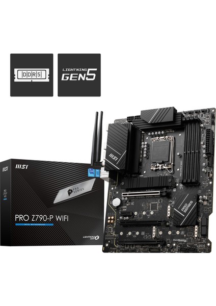 Msı Pro Z790-P Wıfı Ddr5 1700P 7000(OC) Pcı-E Gen5 M.2 HDMI Dp Wifi 6e Atx