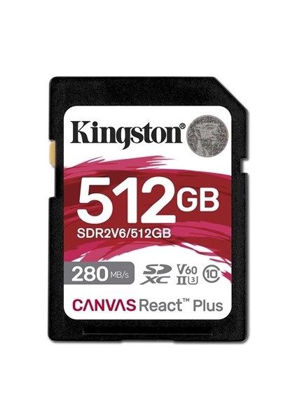 Kıngston 512GB React+ SDR2V6/512GB Sdxc Hafıza Kartı