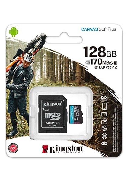 Kıngston 128GB Microsd Canvasgo SDCG3/128GB Hafıza Kartı
