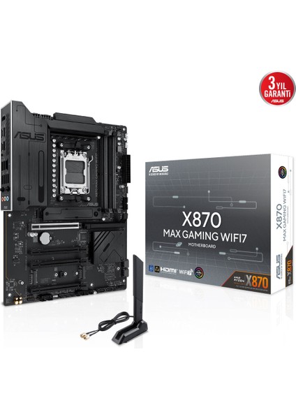 Asus X870 Max Gamıng Wıfı7 4xddr5 Hdmı+Dp 3xm.2 Am5 Anakart
