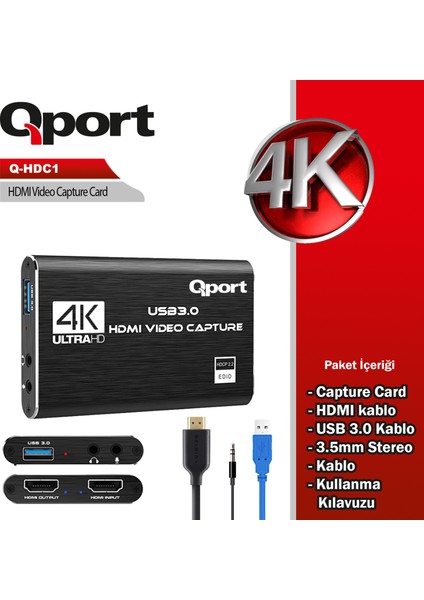 Qport HDMI 4K Capture Kart (Q-Hdc1)