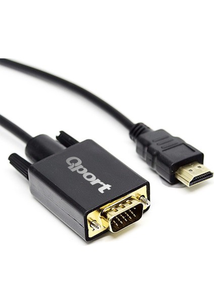 Qport Q-HVG18 HDMI To VGA Çevirici Kablo 1.8 mt