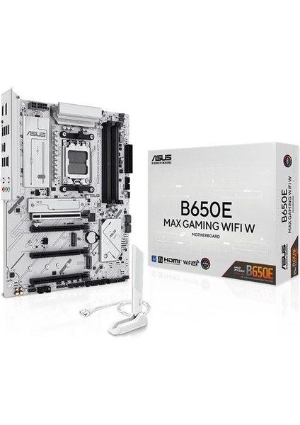 Asus B650E Max Gamıng WIFI6E W Ddr5 HDMI Dp Pcıe 5.0 Am5 Atx Beyaz