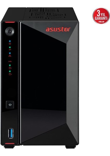 Asustor AS5402T-8GB Celeron N5105-8GB Ram-2-Diskli Nas Sunucu (Disksiz)