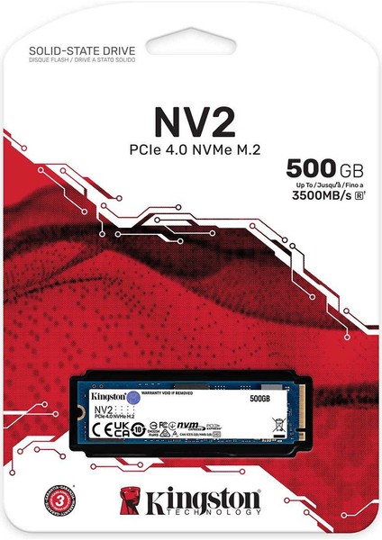 Kıngston SNV2S 500 Pcıe 4.0 M.2 Nvme 3500/2100MB/S SSD