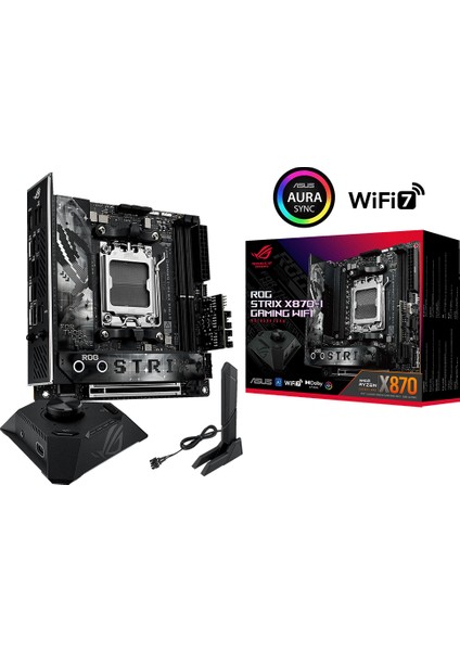 Asus Rog Strıx X870-I Gamıng Wıfı Am5 Ddr5 8400(OC) 2xusb4 2xm2 HDMI Wıfı7 Bt