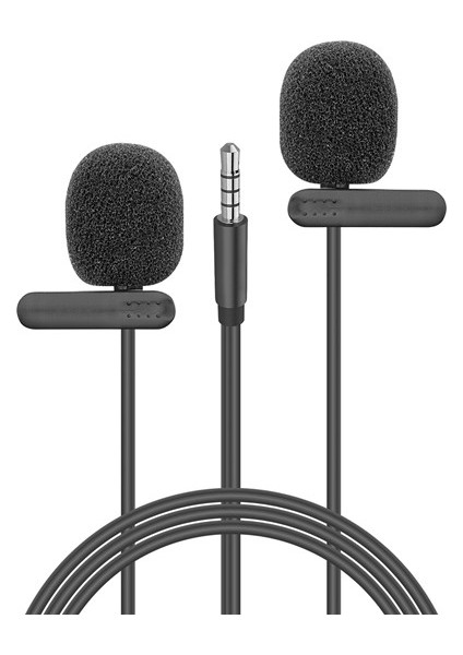 Snopy SN-M60 Siyah 2 Mikrofonlu Akıllı Telefon ve Youtuber Yaka Mikrofonu
