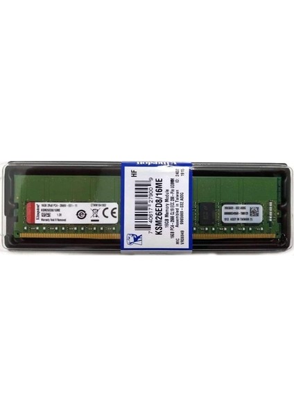 Kıngston Ddr4 Ecc Udımm 16GB 3200MHZ KSM32ED8/16HD 2rx8 Sunucu Ram