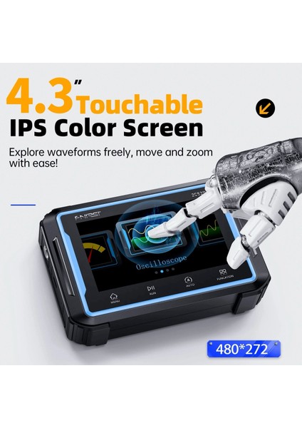2C53P 3in1 50MHZ 2 Kanal 250MSA/S El Tipi Dijital Tablet Osiloskop & Multimetre & Sinyal Jeneratörü