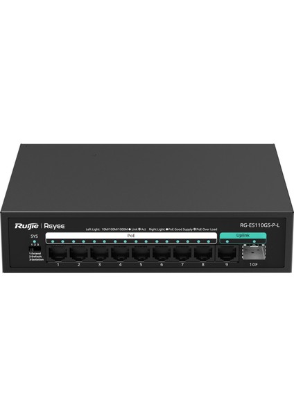 Ruijie-Reyee RG-ES110GS-P-L 8xge+2xge 120W F.gigabit Poe Switch
