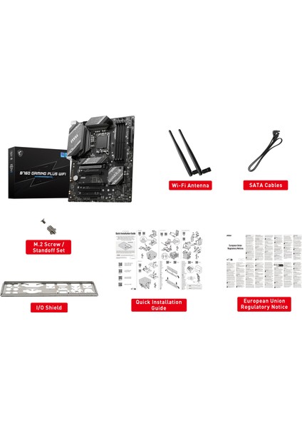 Msı B760 Gamıng Plus Wıfı Ddr5 1700P 6800(OC) HDMI Dp Usb3.2 M.2 Wıfı 6e Atx