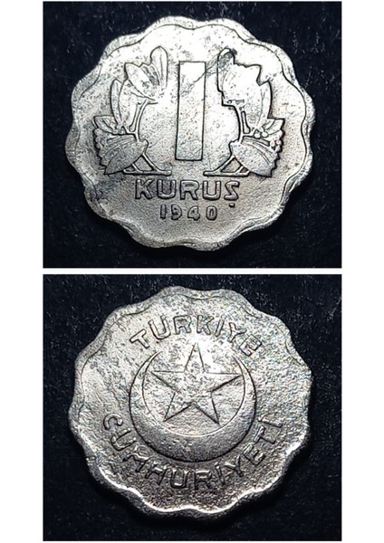 39963680B655479036 1kuruş 1940 - Nadir (R) Ççt+ Eski Madeni Para