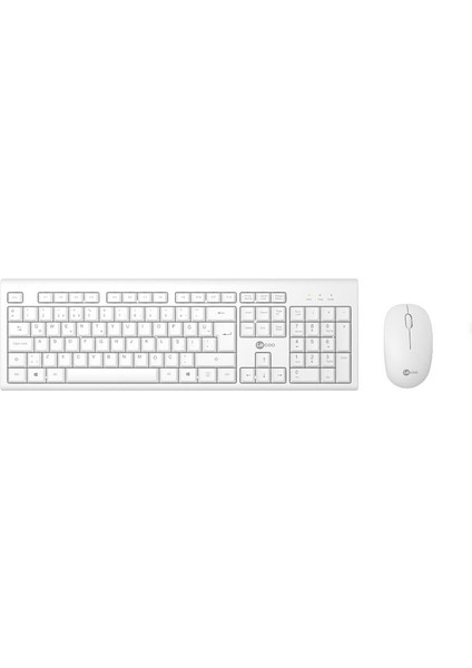 Lecoo Kablosuz Türkçe Q Klavye Mouse Set Beyaz KW200-B