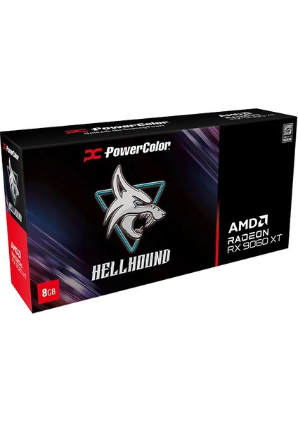 Powercolor Hellhound RX9060XT 8gb Gddr6 (RX9060XT 8g-L/oc) Ekran Kartı