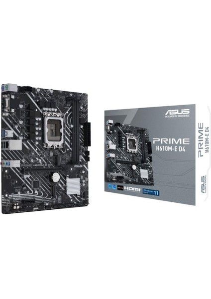 Asus Prıme H610M-E D4 Ddr4 3200MHZ 1xvga 1xhdmı 1xdp 2xm.2 USB 3.2 Matx 1700P (12. / 13. ve 14. Nesil Işlemci Uyumlu)