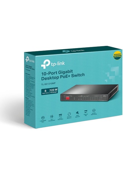 Tp-Lınk TL-SG1210MP 8 Port Gıgabıt + 1xgb RJ45 Uplınk +1xgb RJ45/SFP Combo 250 Metre Poe Mesafe 123W Metal Kasa Swıtch