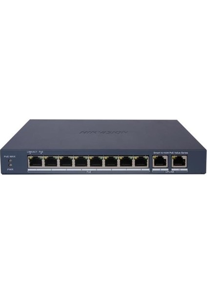 Hıkvısıon 8port 60W Full Poe DS-3E1310P-EI/M 10/100 2x-Uplınk Yönetilemez Switch Metal