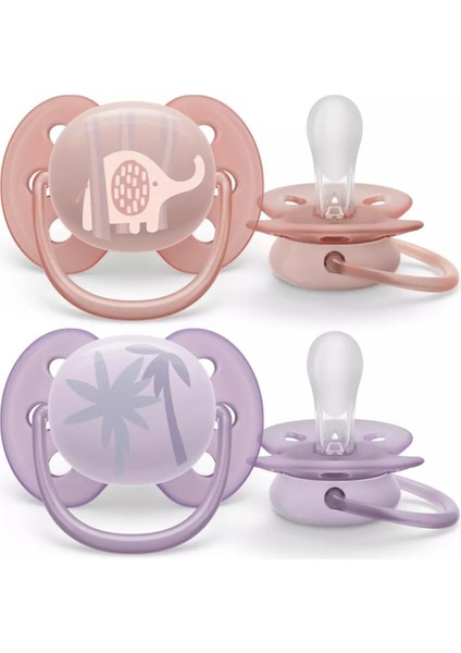 Philips Avent Ultra Soft Yumuşak 2li Emzik 0-6 Ay - Kız SCF091/09