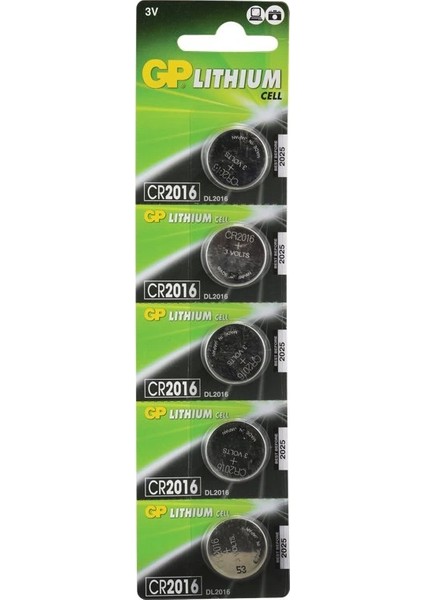 Gp CR2016 Lityum Pil 5 Li Paket.gzpde